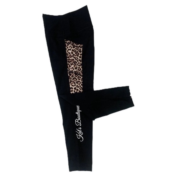 (NWT) Zyia Women’s Leopard Pocket Brilliant Hi-Rise Capri 20" in Black - Picture 12 of 16